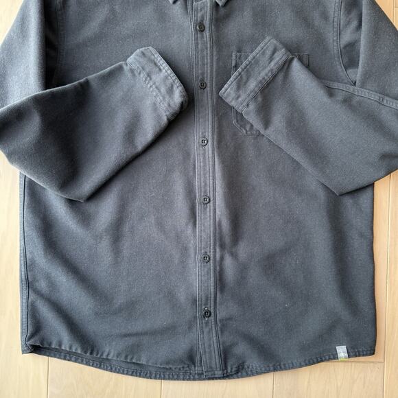 Smartwool Merino Wool Flannel Large Black Button Up Shirt Minimalist Outerwear - Picture 5 of 9